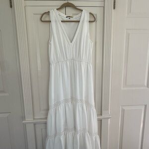 Kobi Halperin White Tiered Ruffled Maxi Sundress
